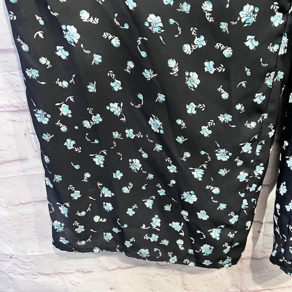 CeCe Women’s Blue Square Neck Scattered Floral Jumpsuit Size 4 - Picture 10 of 13